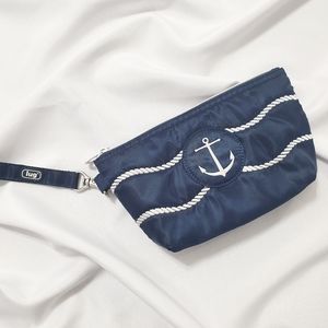 Lug Harbor Wristlet in Navy Blue/White EUC